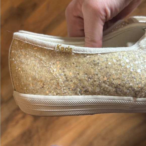 Keds Glittery Cream Women's Sneakers, size 10 Wedding, Bridal - Picture 2 of 6